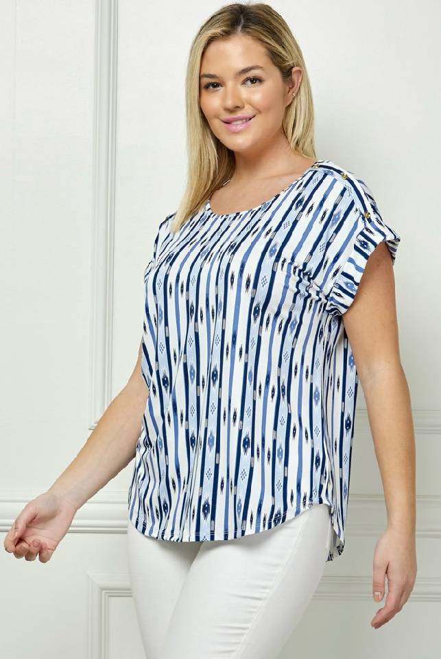 Plus Blue Dolman Top