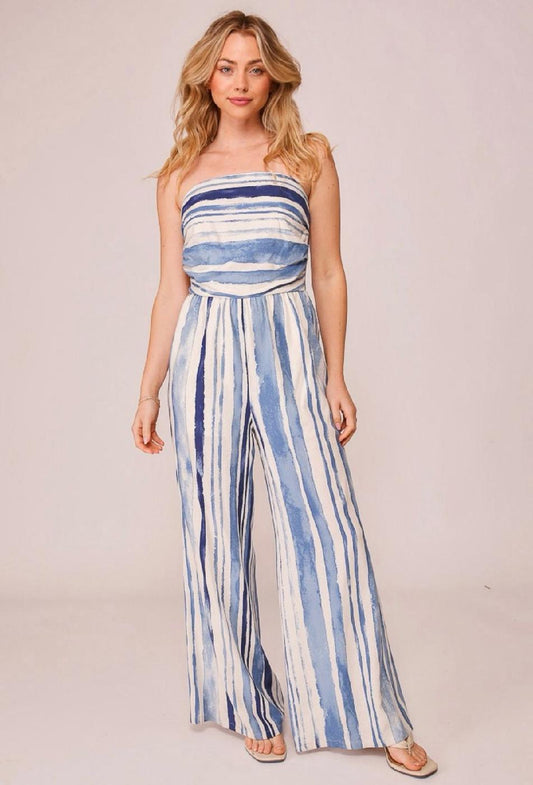 Enchanting Off The Shoulder Striped Jumpsuit