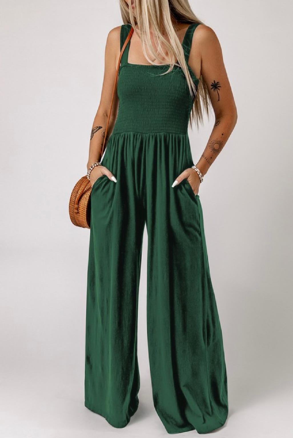 Jada Smocked Wide Leg Jumpsuit