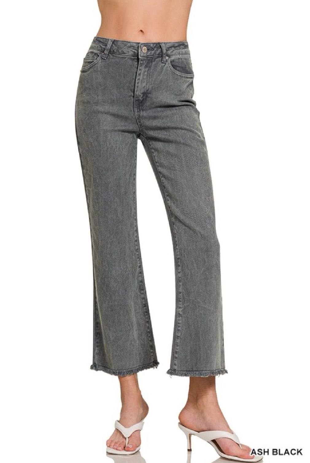 Zenana Acid Washed High Waisted Pants