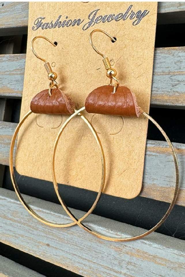 Tory PU Leather Hoop Earrings