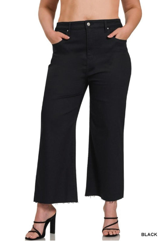 Skylar High Rise Flare Cropped Color Denim Pants