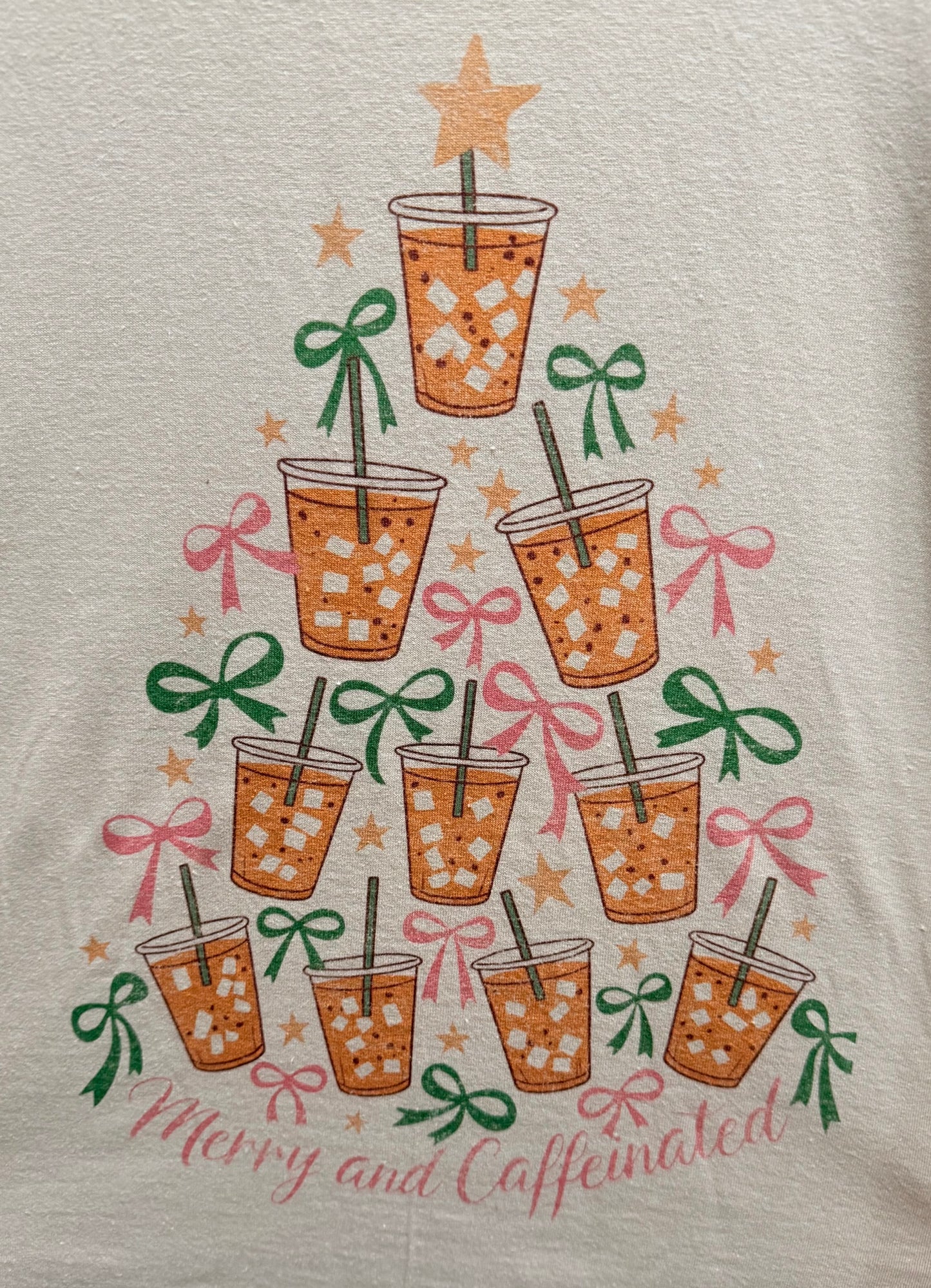 Merry And Caffeinated Oversized Graphic Tee