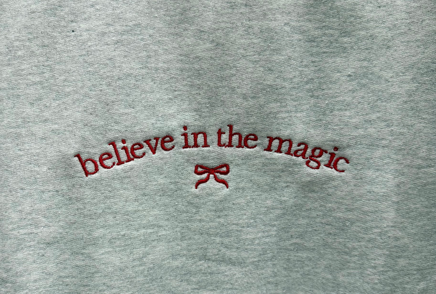 Faith Embroidered Holiday Bow Crewneck