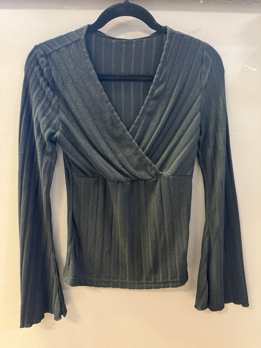 Ruby Ribbed V-neck Wrap Sweater