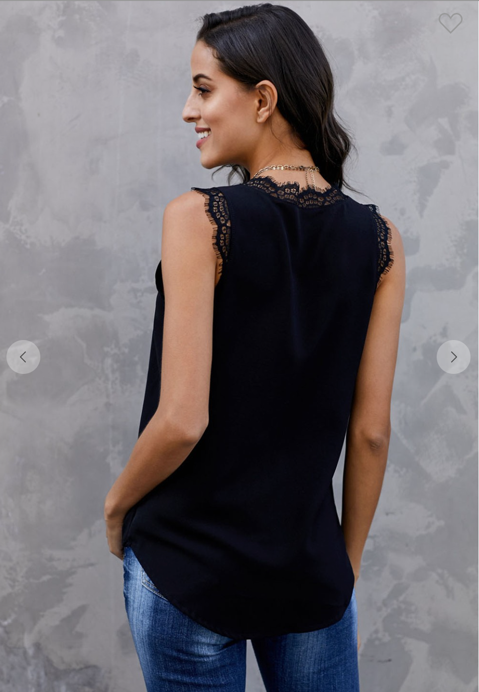 Black Sleeveless Eyelash Lace V-Neck Tank Top