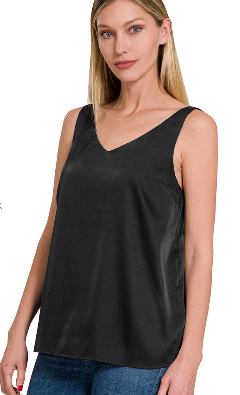 Satin Charmeuse V-Neck Cami