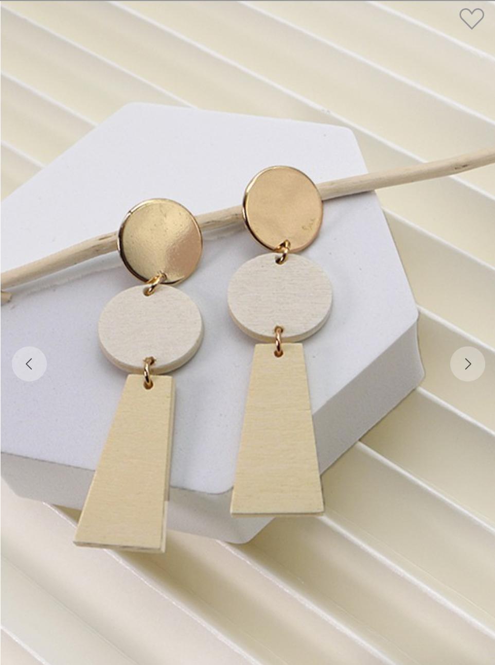 Geometric Wood Drop Earrings