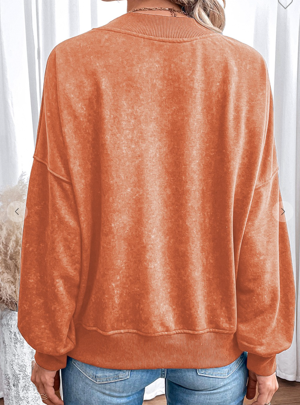 Drop Shoulder Crew Neck Pullover Sweatshirt