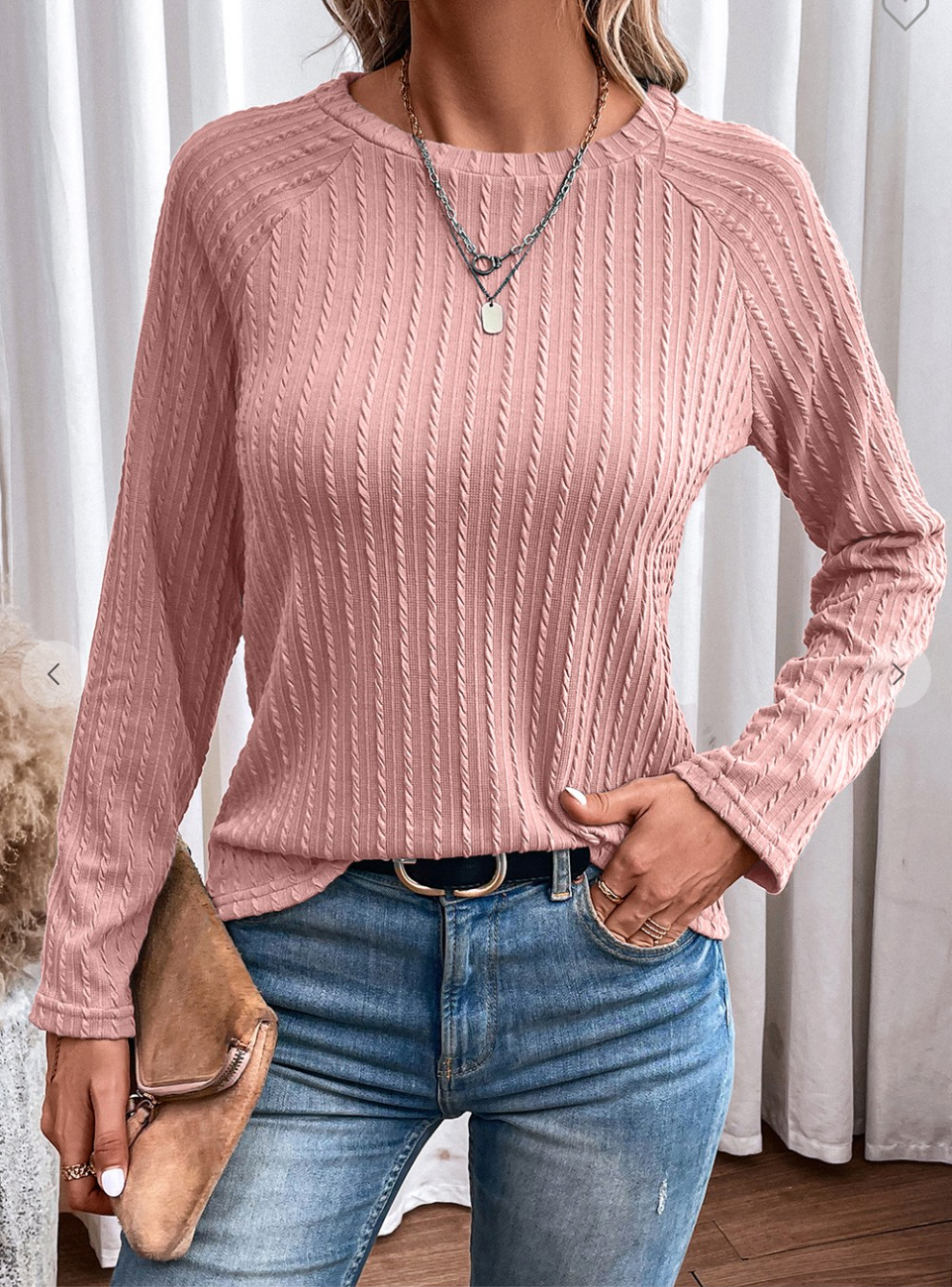 Willow Long Sleeve Ribbed Knit Top