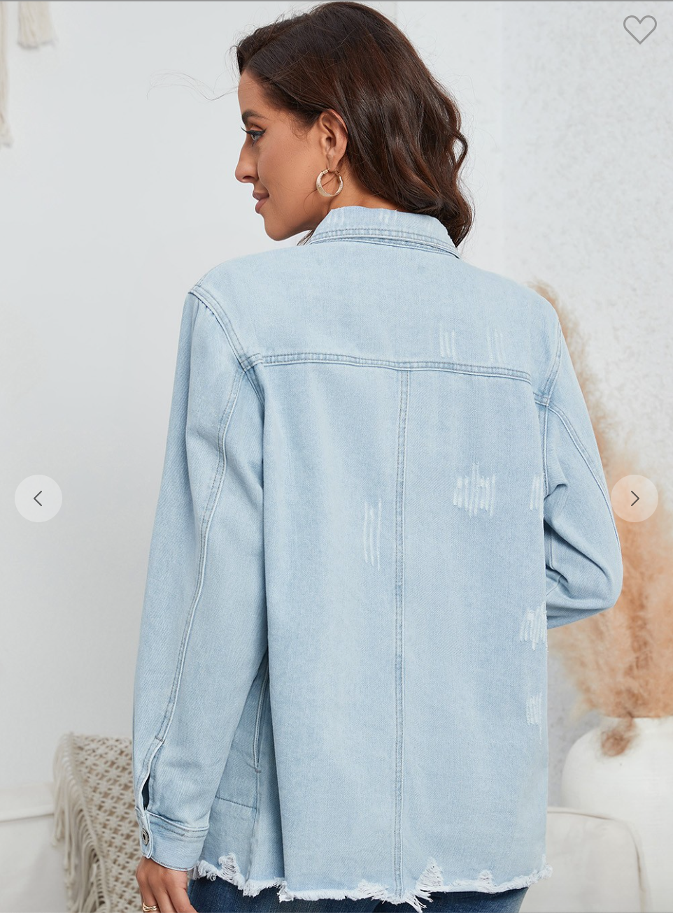 Flap Pocket Buttoned Raw Hem Denim Jacket