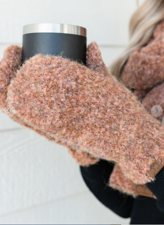 CC Mixed Color Boucle Mittens