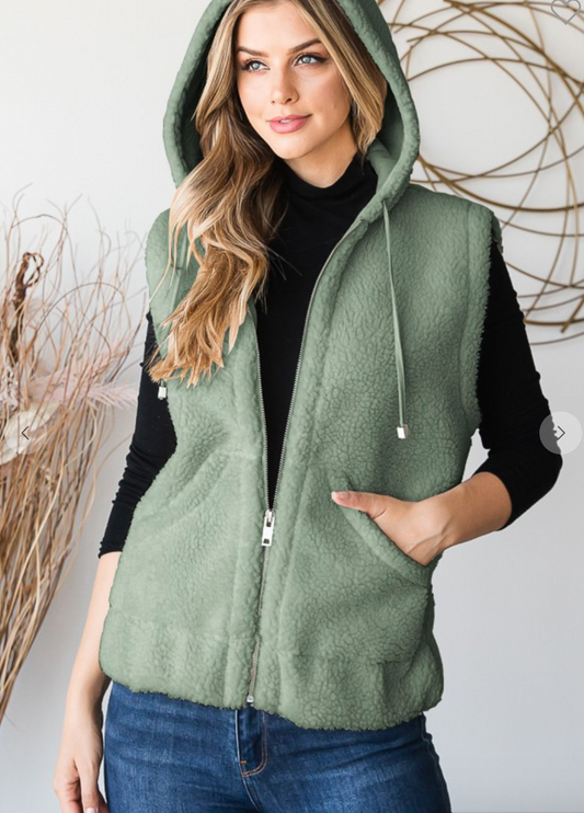 Green Sherpa Vest