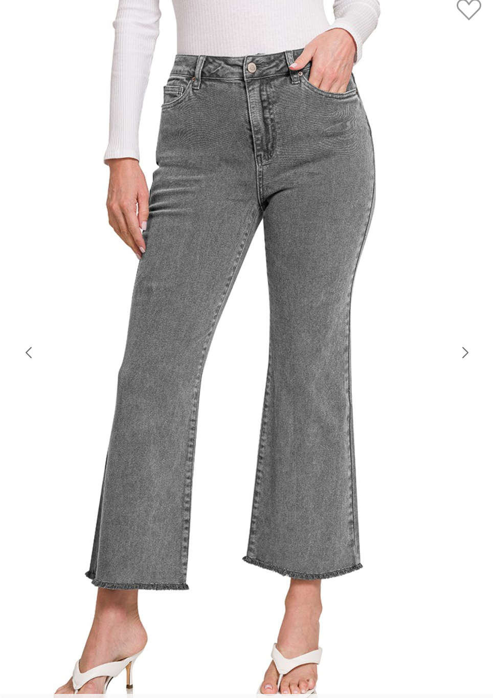 Acid Washed High Waisted Bootcut Pants