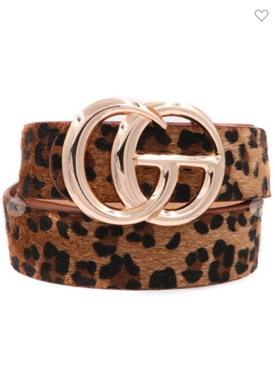 Faux Fur Leopard Print Metal Ring Buckle Belt