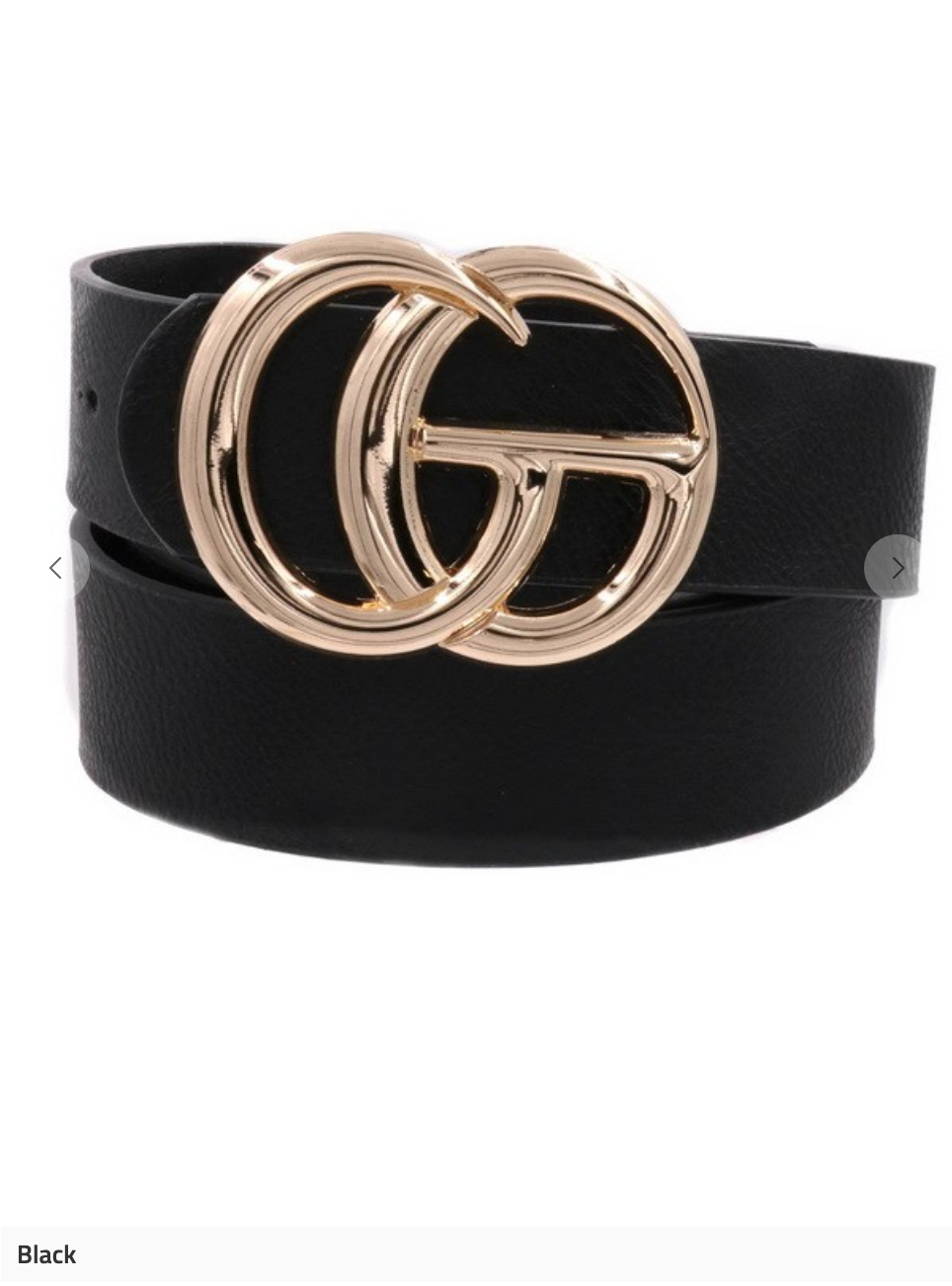 Double Metal Ring Faux Leather Buckle Belt