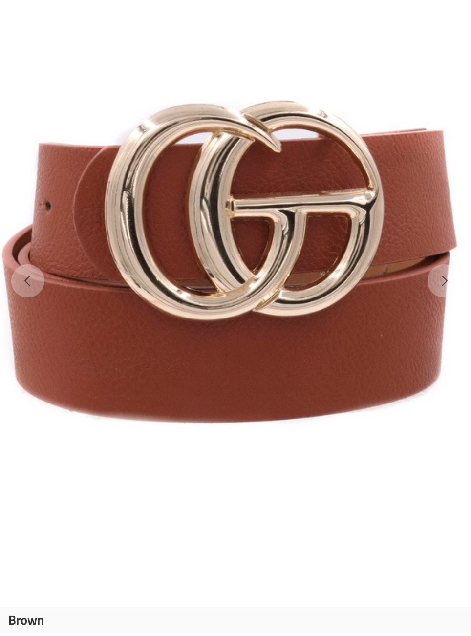 Double Metal Ring Faux Leather Buckle Belt