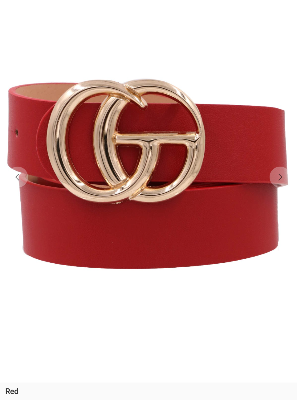 Double Metal Ring Faux Leather Buckle Belt