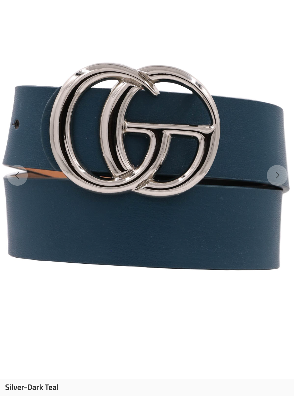 Double Metal Ring Faux Leather Buckle Belt