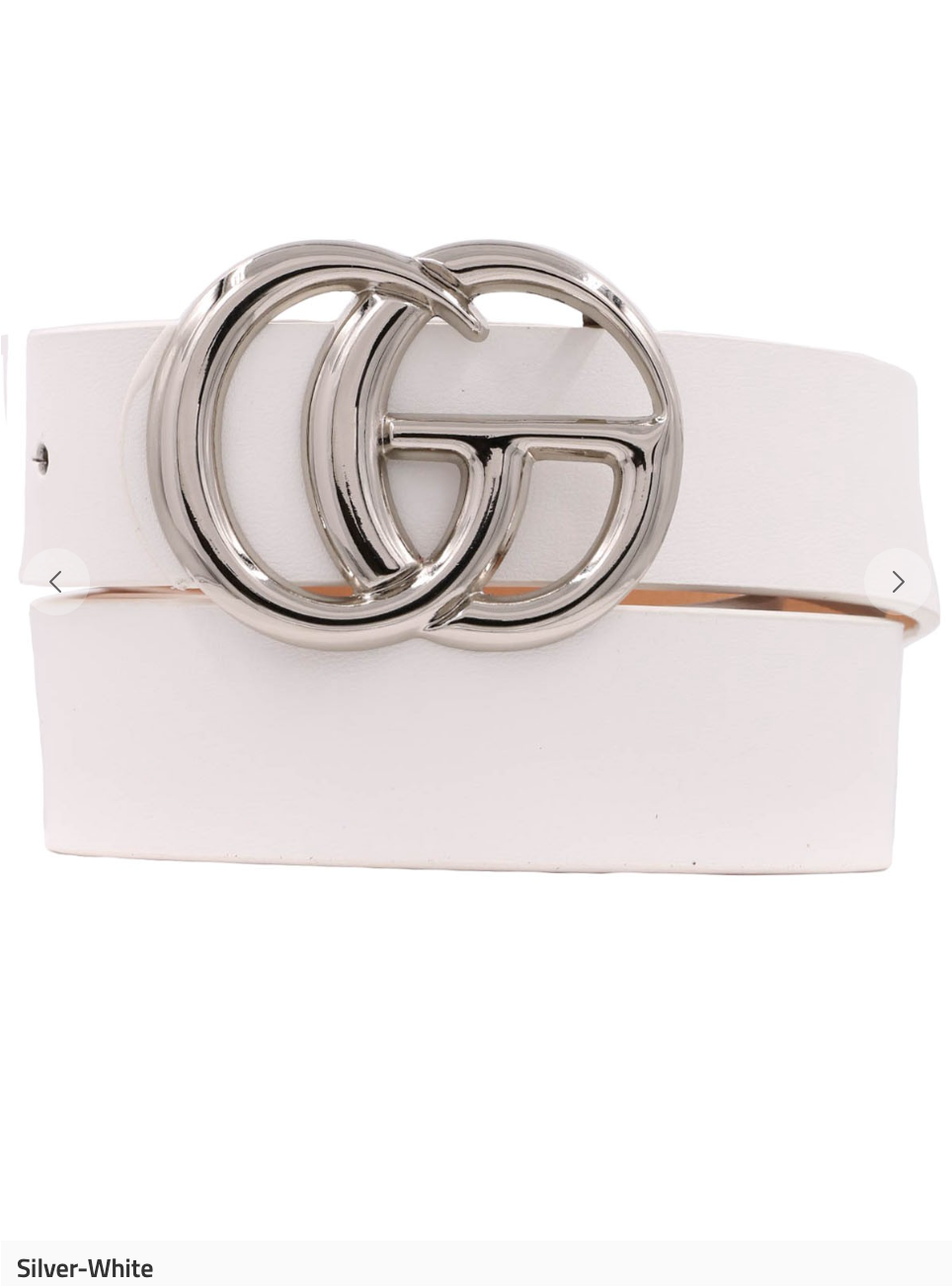 Double Metal Ring Faux Leather Buckle Belt