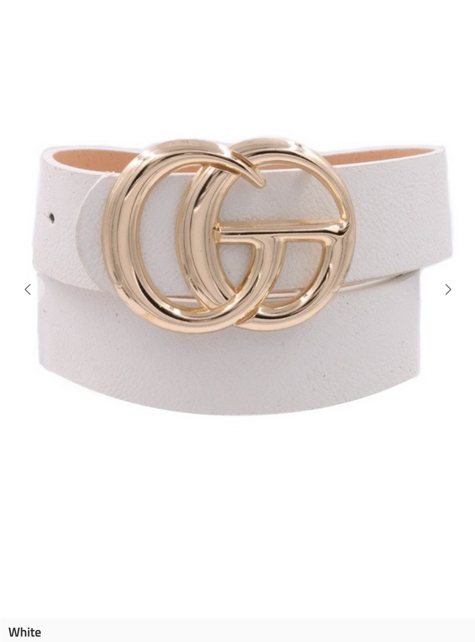 Double Metal Ring Faux Leather Buckle Belt