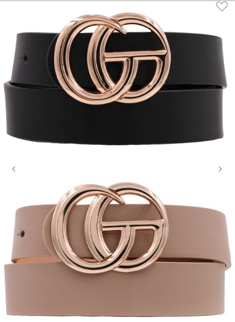 Faux Leather Metal Buckle Belt Set