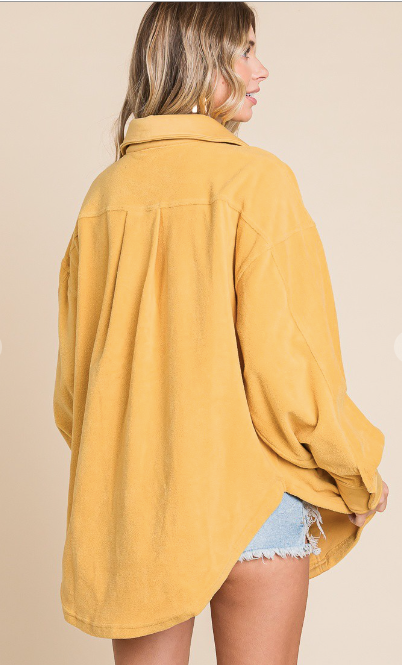 Button Down Oversize Soft Fleece Shacket