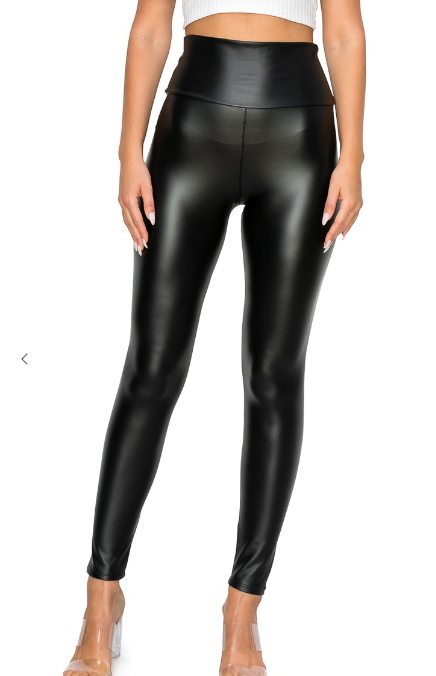 High Waist Faux Leather Legging