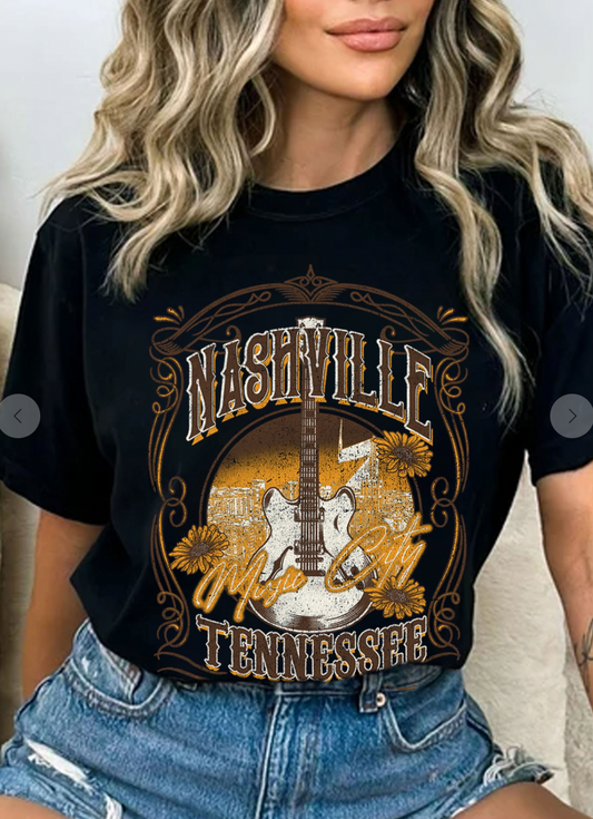 Nashville Daisy Tennessee Music City Retro Tee