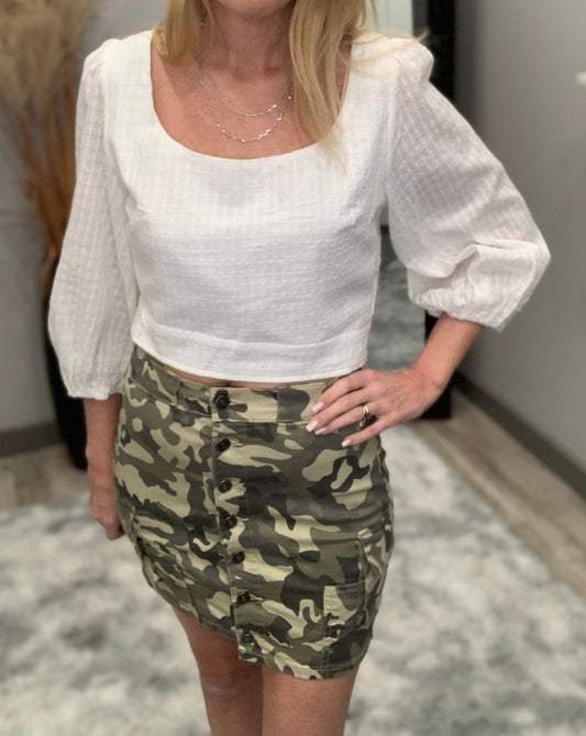 OC Mid Rise Cargo Mini Skirt