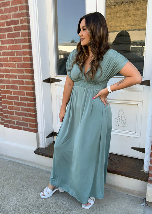 Stunning Sage Maxi Dress