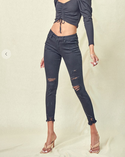 KanCan Black Mid Rise Super Skinny Jeans