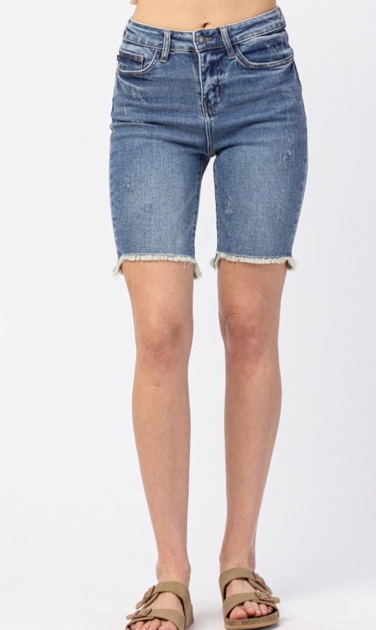 Judy Blue High Rise Cut Off Bermuda Shorts