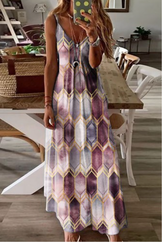 Enchanted V neck maxi dress