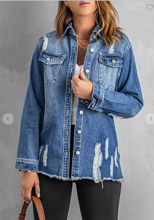 My Best Distressed Denim Jacket