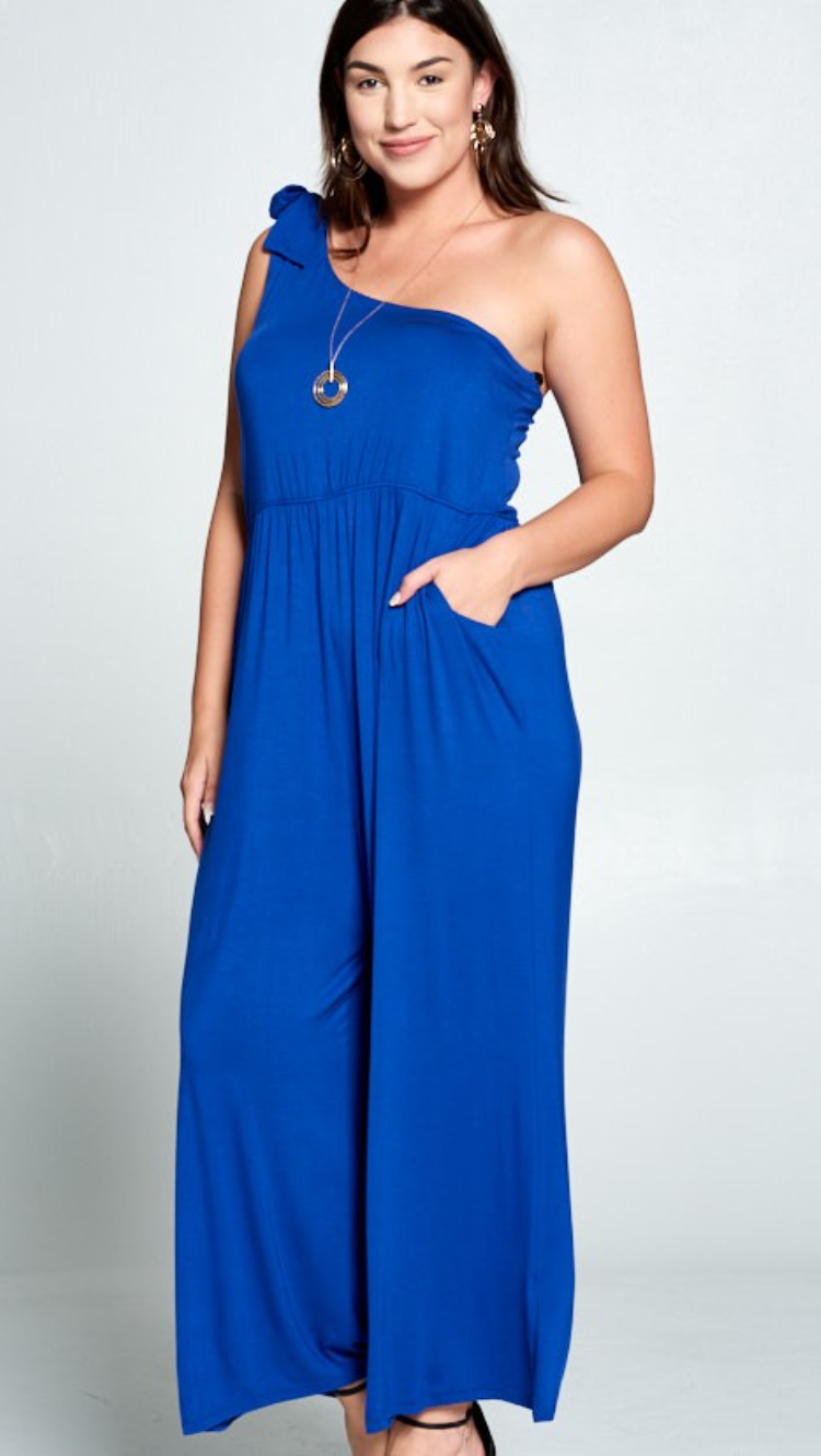 Plus Modal One Shoulder Jumpsuit