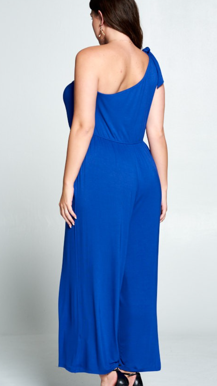 Plus Modal One Shoulder Jumpsuit