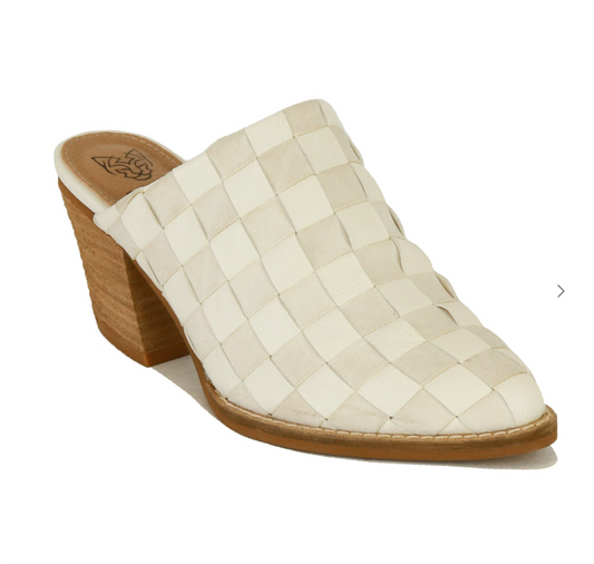 Angela Checkered Woven Mule