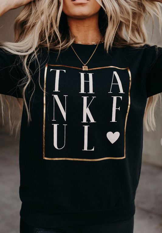 Black THANKFUL Long Sleeve Sweatshirt